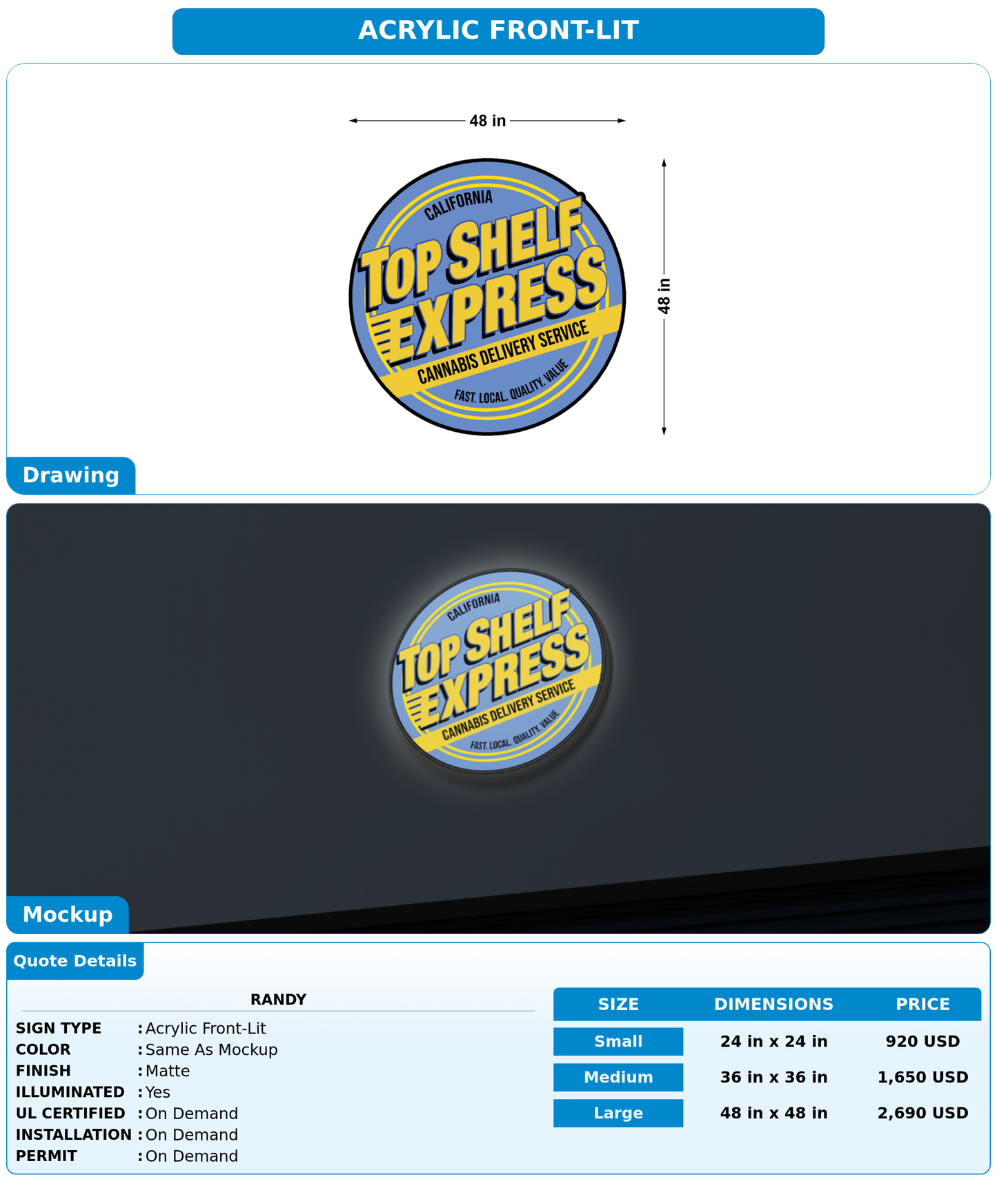 CUSTOM MOCKUP SIGN FOR Randy