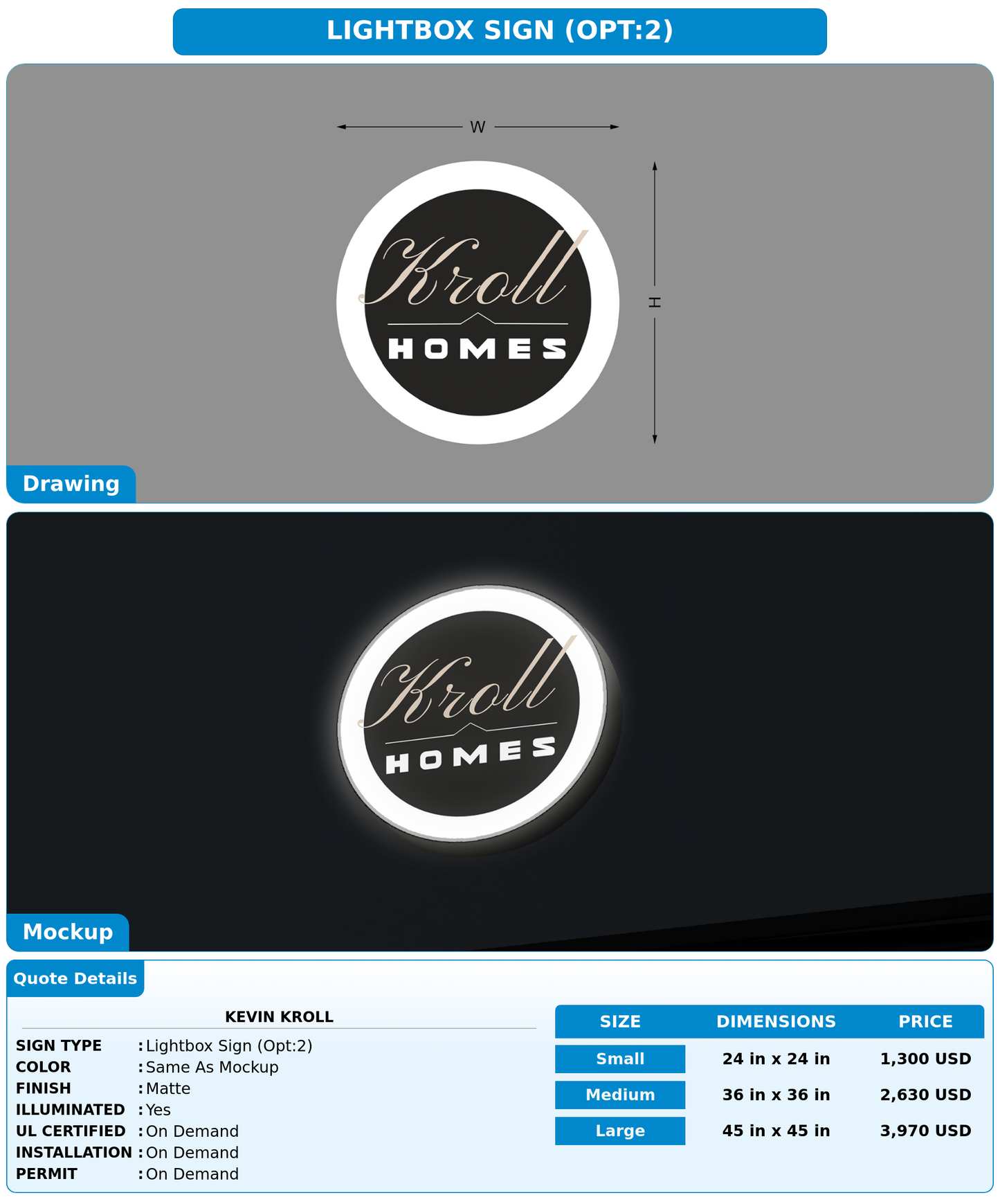 CUSTOM MOCKUP SIGN FOR Kevin Kroll