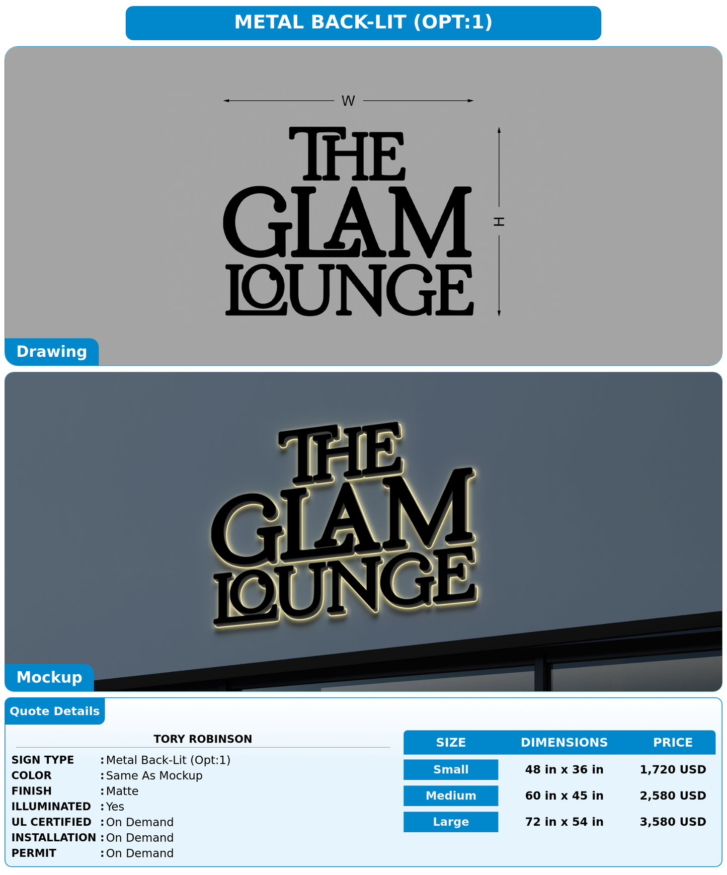 CUSTOM MOCKUP SIGN FOR Tory Robinson