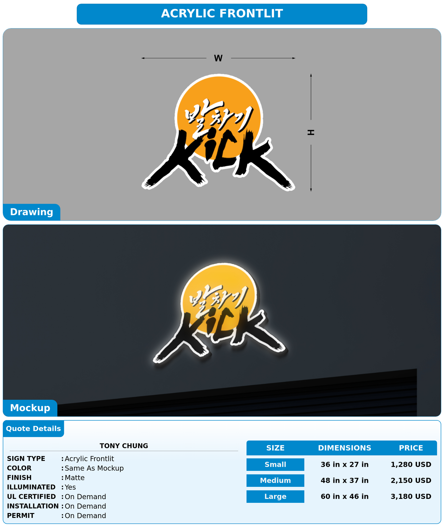 CUSTOM MOCKUP SIGN FOR Tony Chung