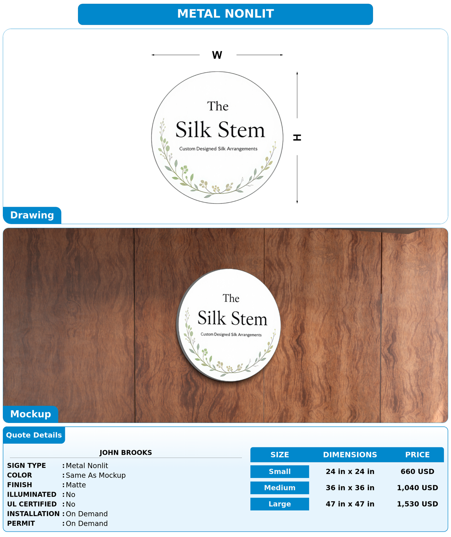 CUSTOM MOCKUP SIGN FOR John Brooks