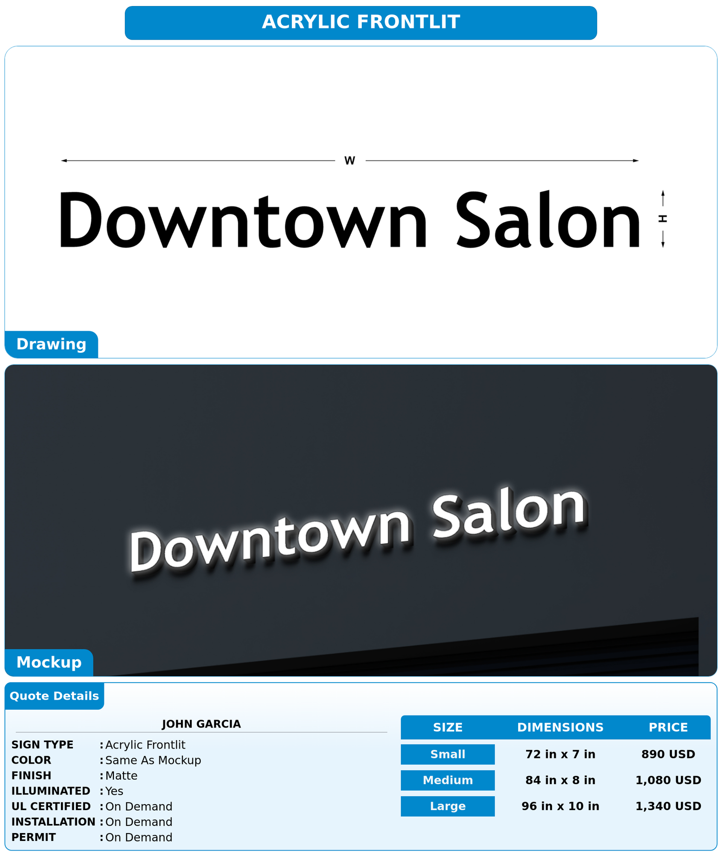 CUSTOM MOCKUP SIGN FOR John Garcia