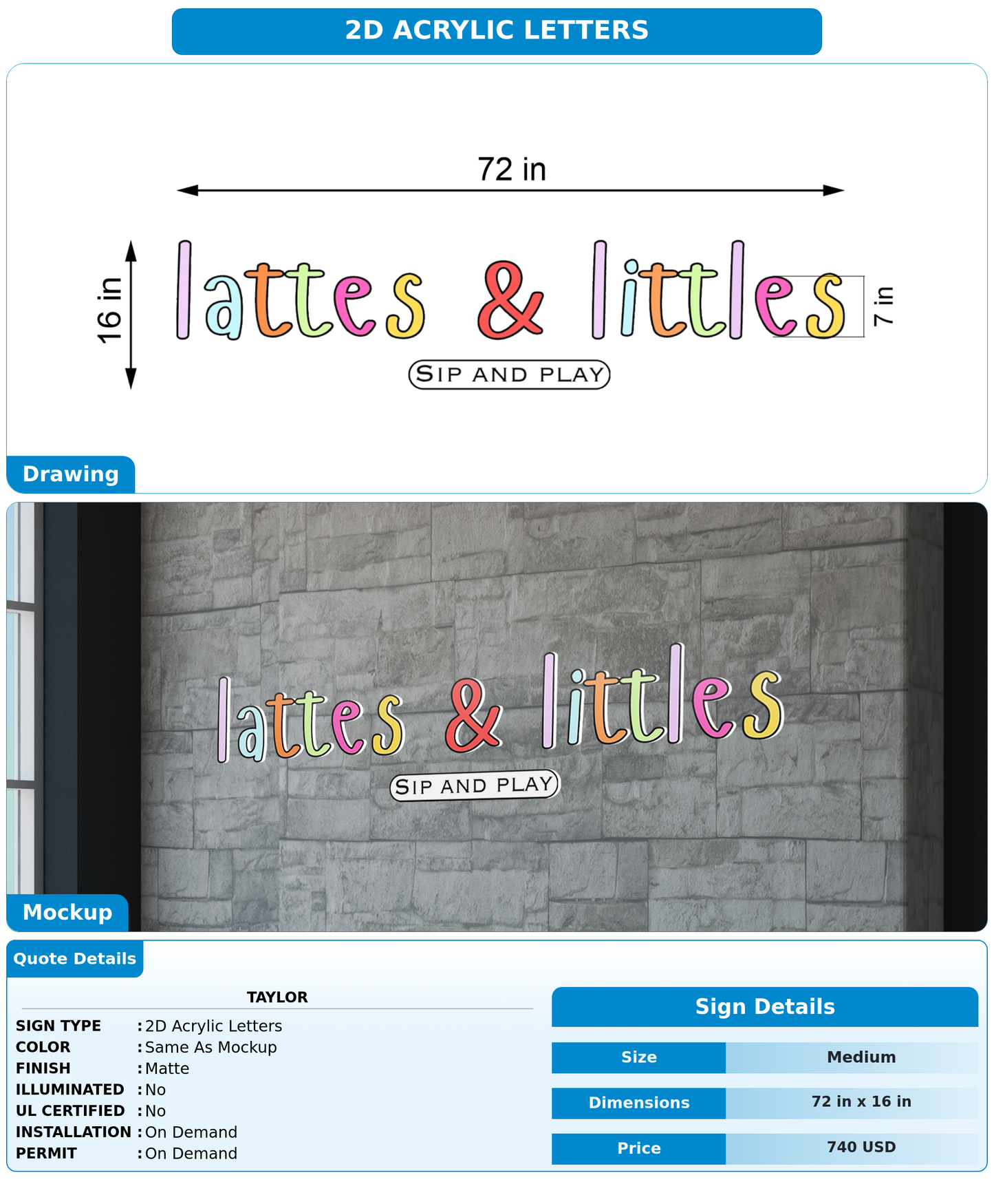 CUSTOM MOCKUP SIGN FOR Taylor