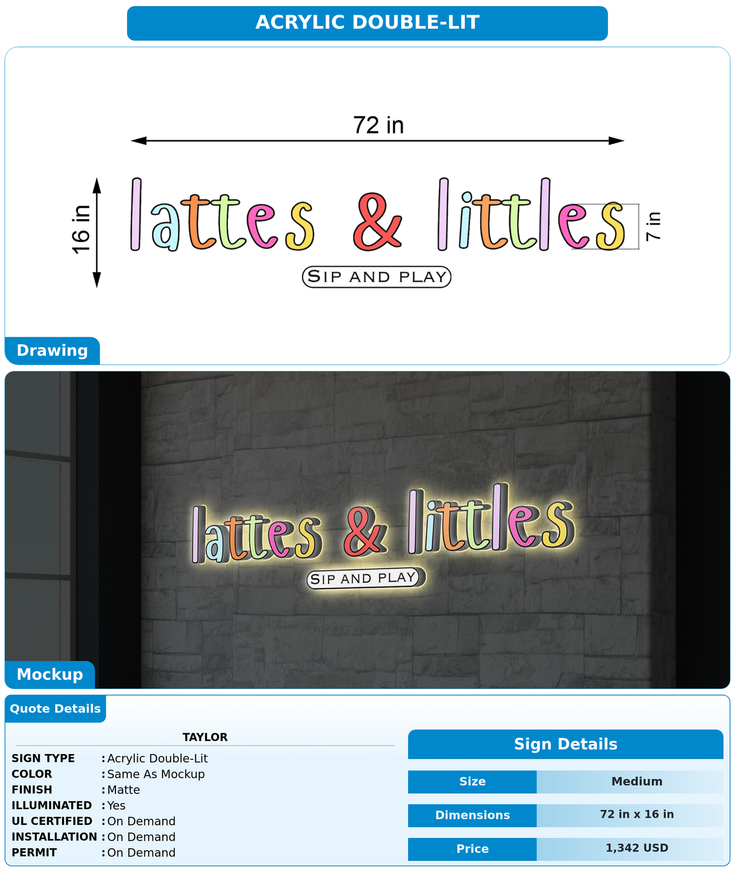 CUSTOM MOCKUP SIGN FOR Taylor