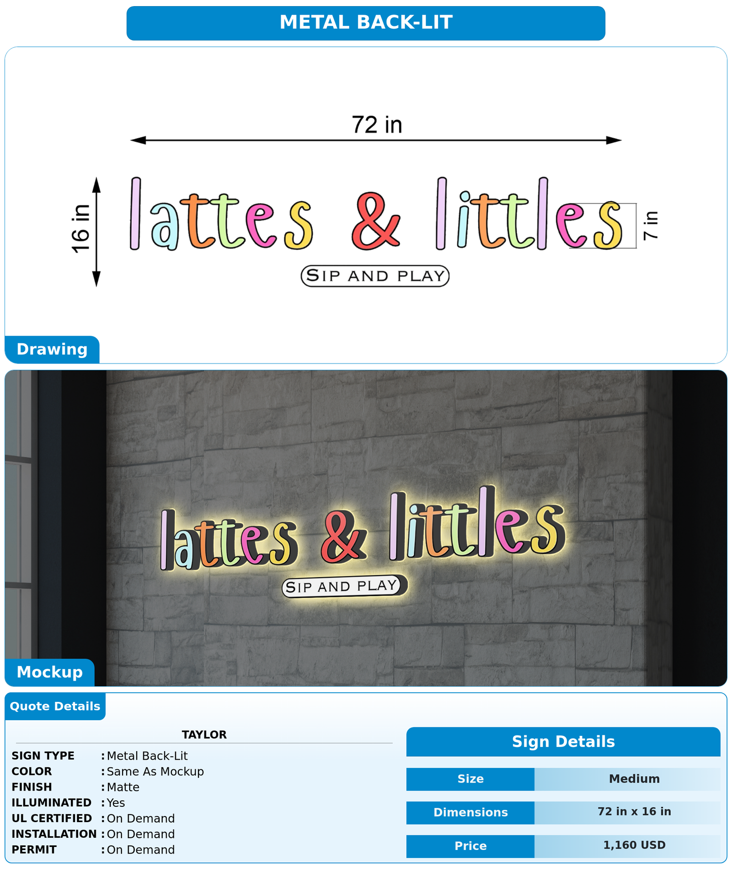 CUSTOM MOCKUP SIGN FOR Taylor