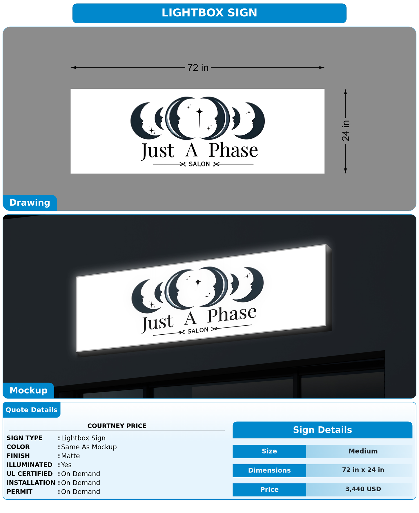 CUSTOM MOCKUP SIGN FOR courtney price