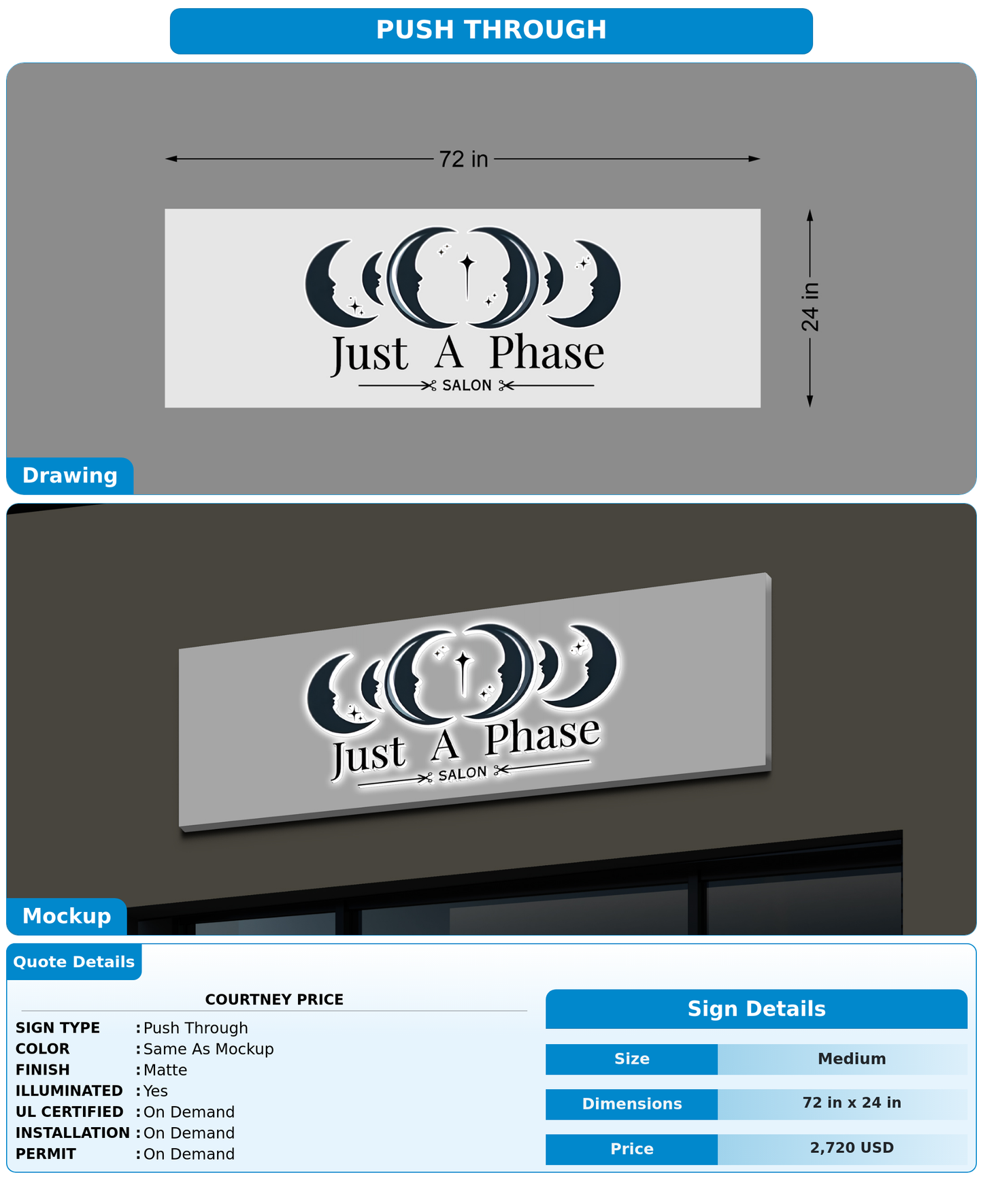 CUSTOM MOCKUP SIGN FOR courtney price