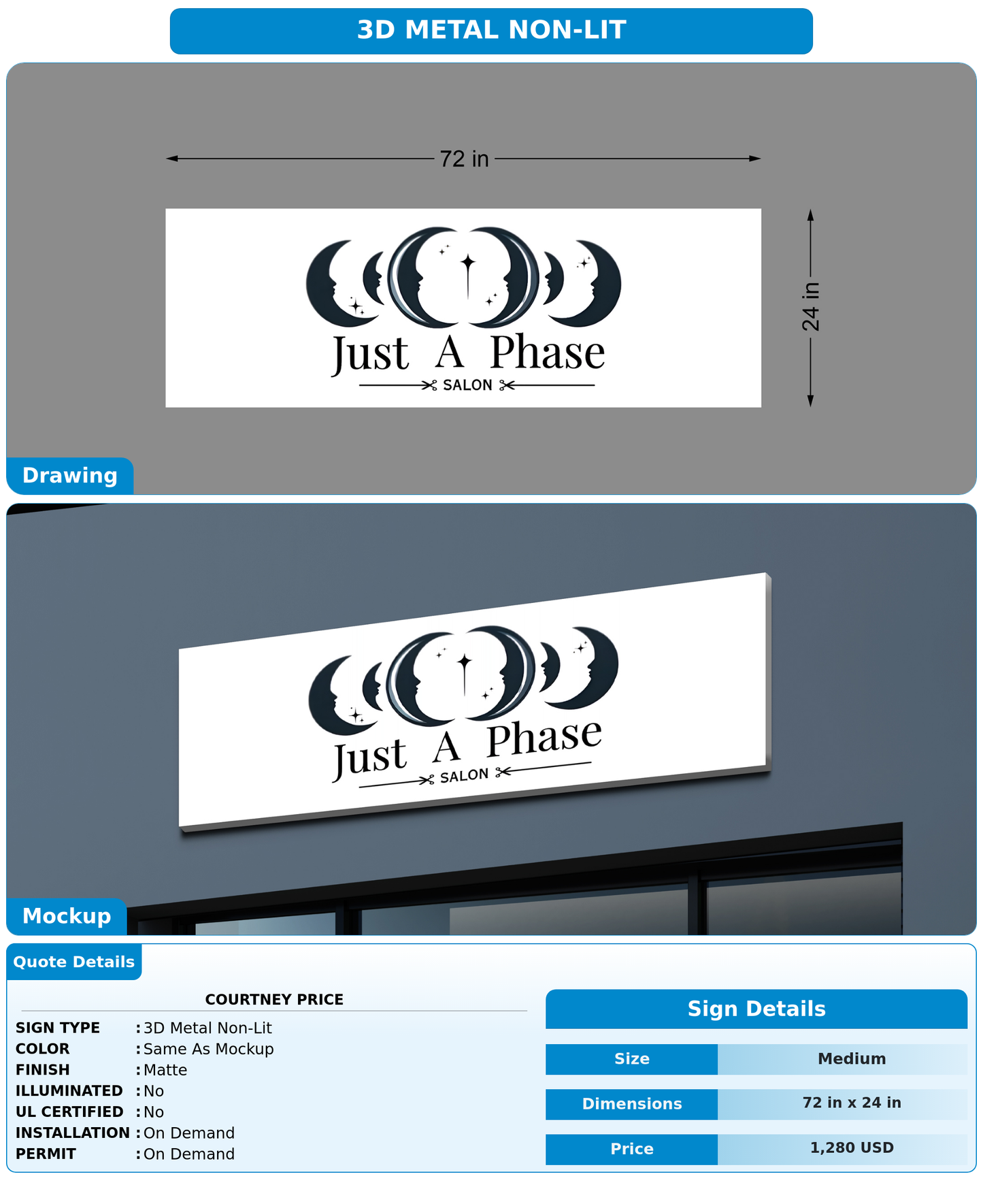 CUSTOM MOCKUP SIGN FOR courtney price