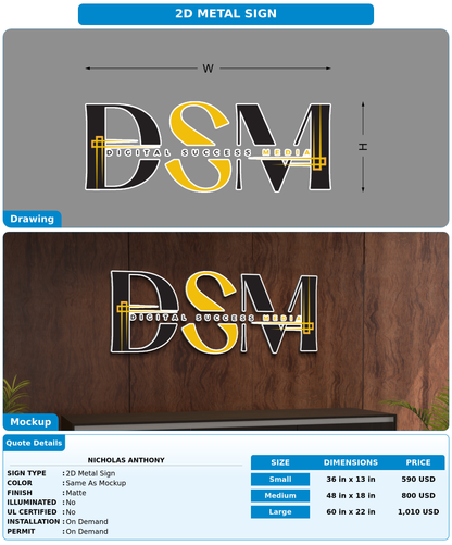CUSTOM MOCKUP SIGN FOR Nicholas Anthony