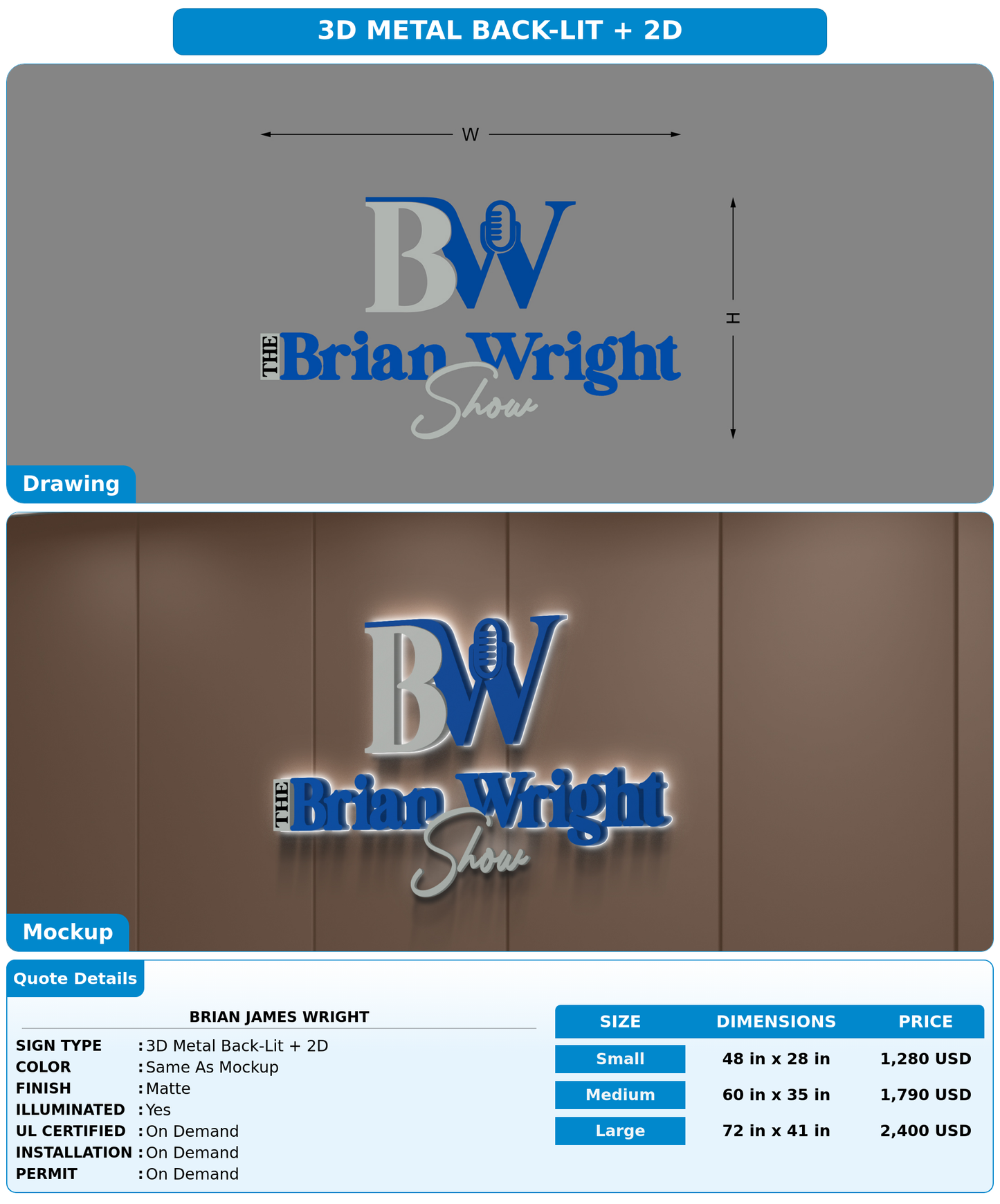 CUSTOM MOCKUP SIGN FOR Brian James Wright