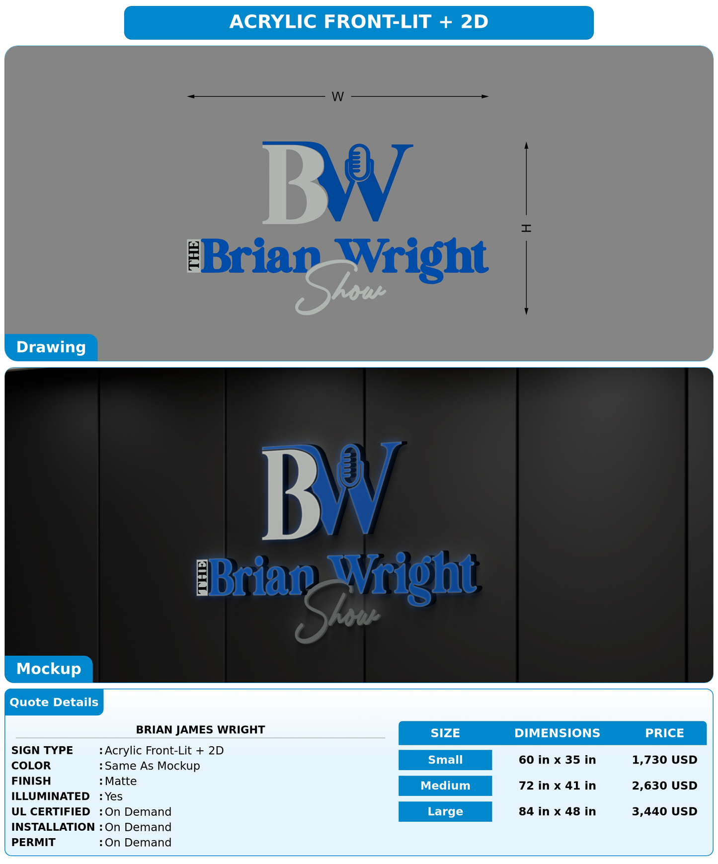 CUSTOM MOCKUP SIGN FOR Brian James Wright