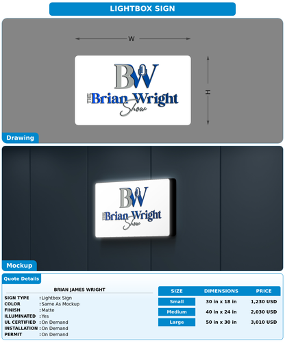 CUSTOM MOCKUP SIGN FOR Brian James Wright