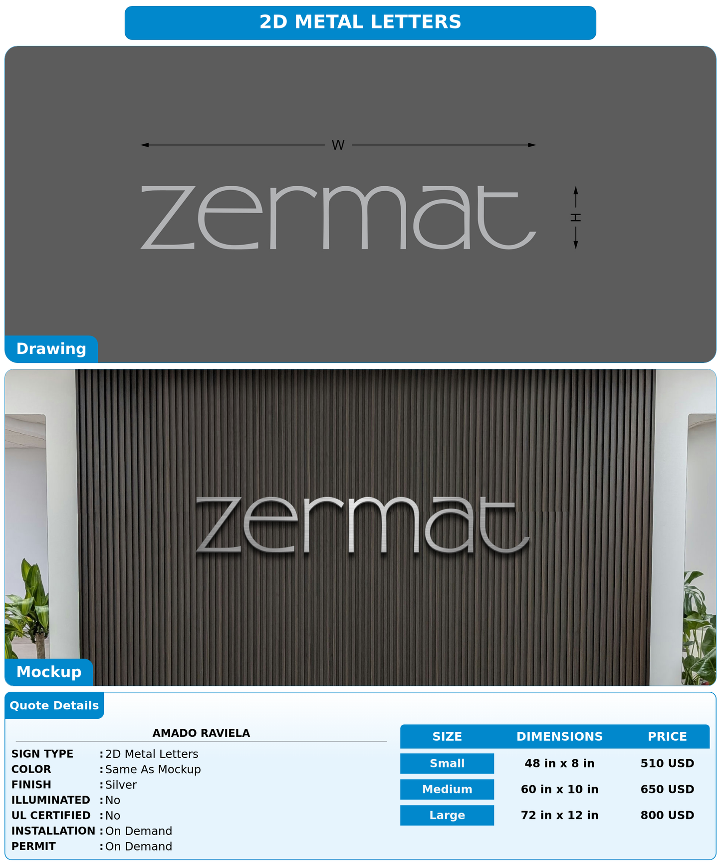 CUSTOM MOCKUP SIGN FOR Amado Raviela