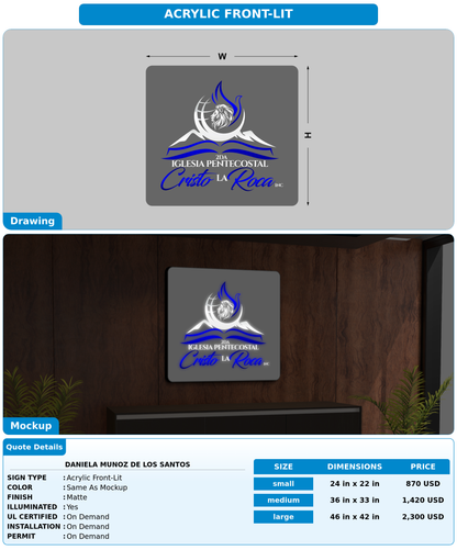 CUSTOM MOCKUP SIGN FOR Daniela Munoz de los Santos