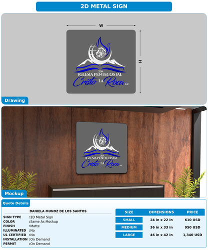 CUSTOM MOCKUP SIGN FOR Daniela Munoz de los Santos