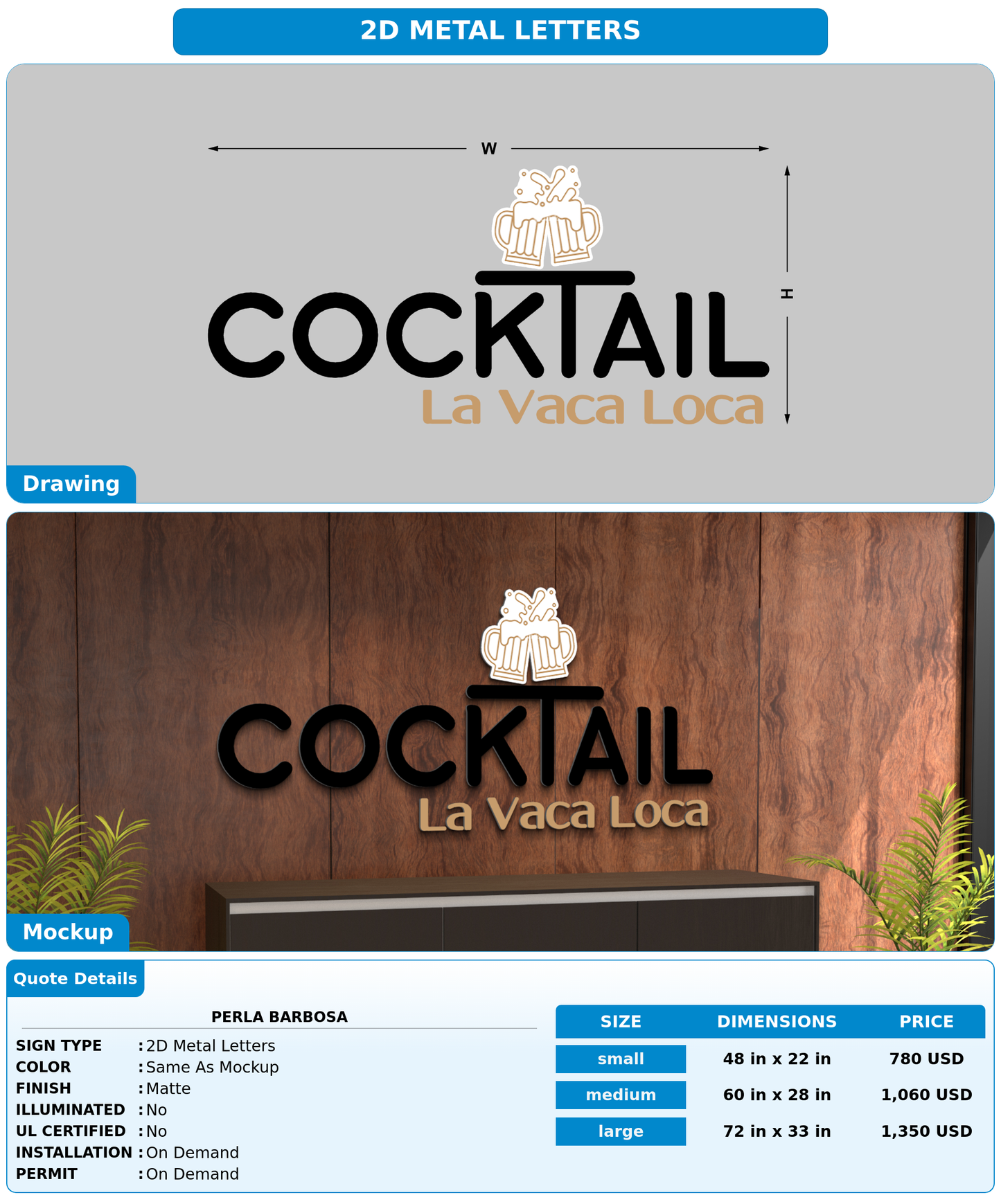 CUSTOM MOCKUP SIGN FOR Perla Barbosa