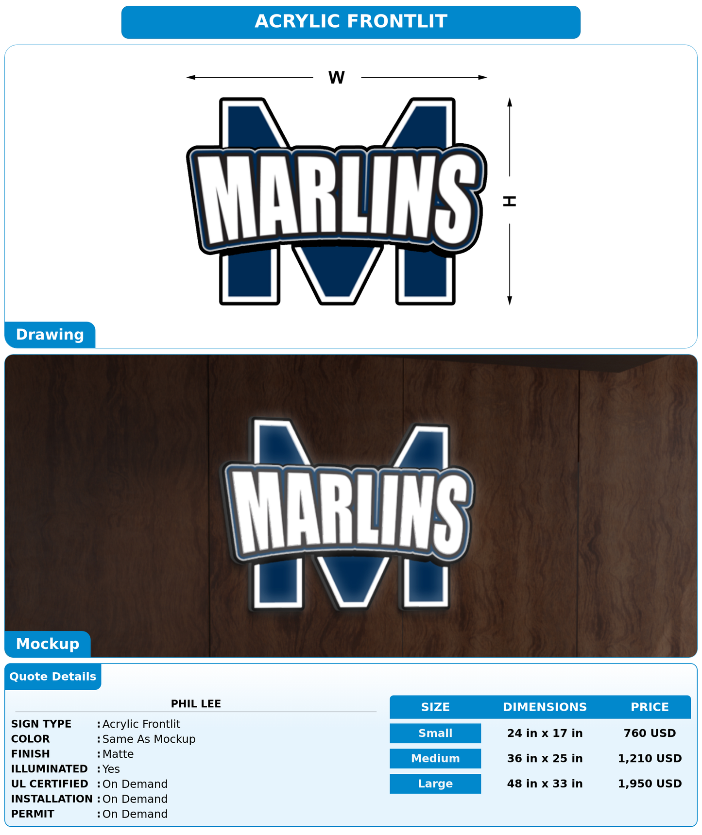 CUSTOM MOCKUP SIGN FOR Phil Lee