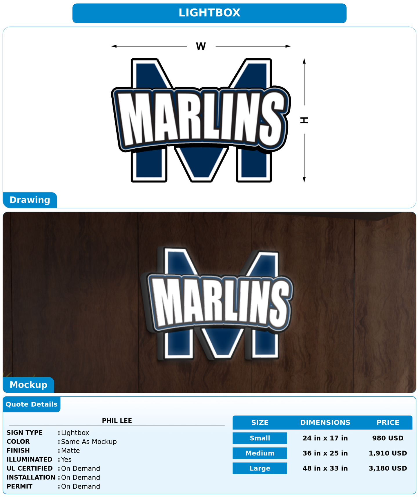 CUSTOM MOCKUP SIGN FOR Phil Lee