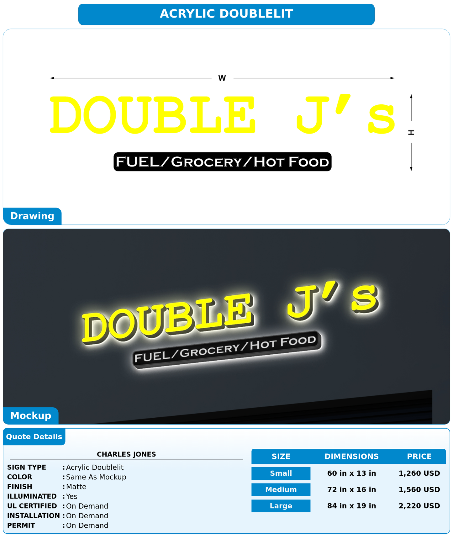 CUSTOM MOCKUP SIGN FOR Charles Jones