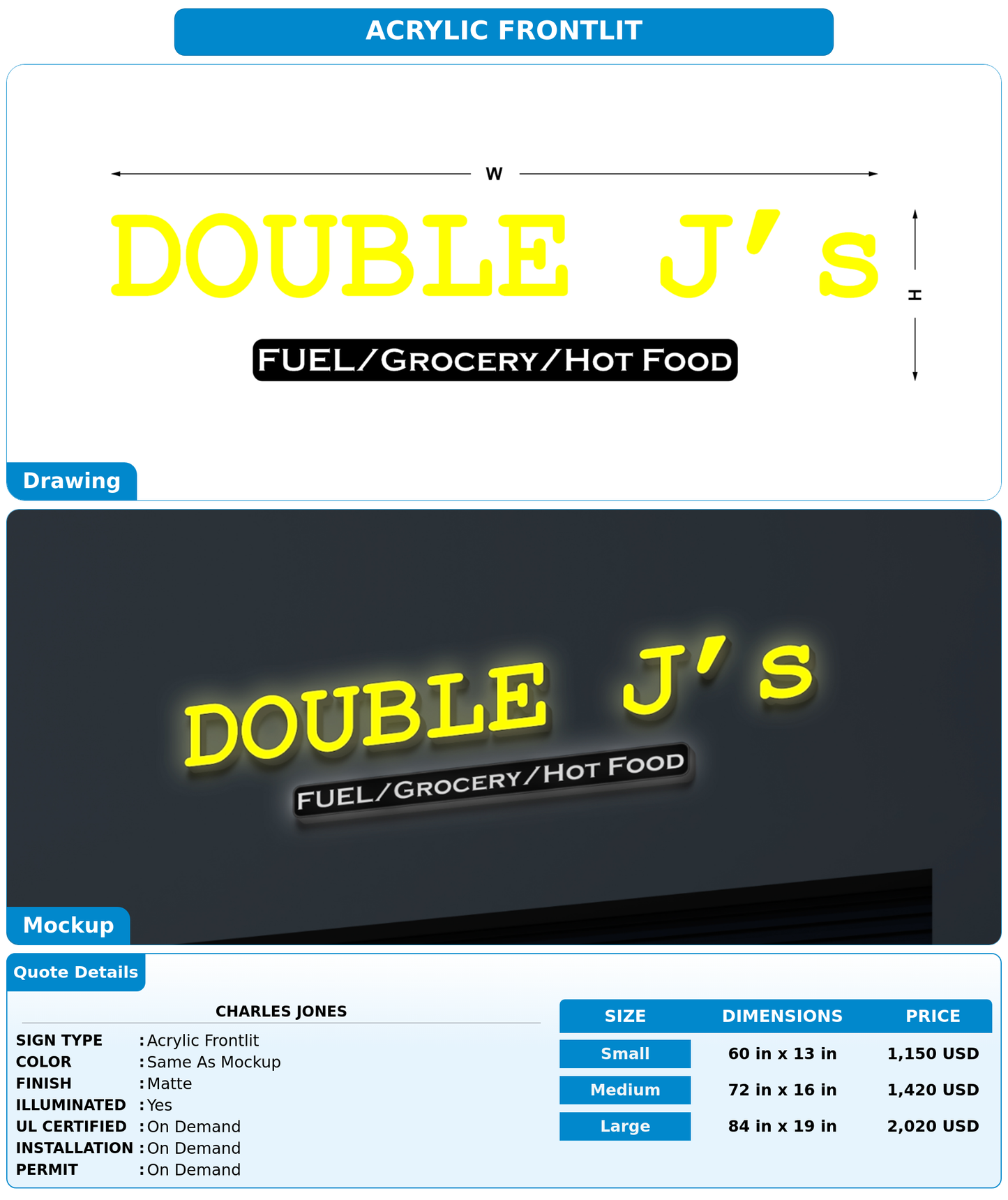 CUSTOM MOCKUP SIGN FOR Charles Jones