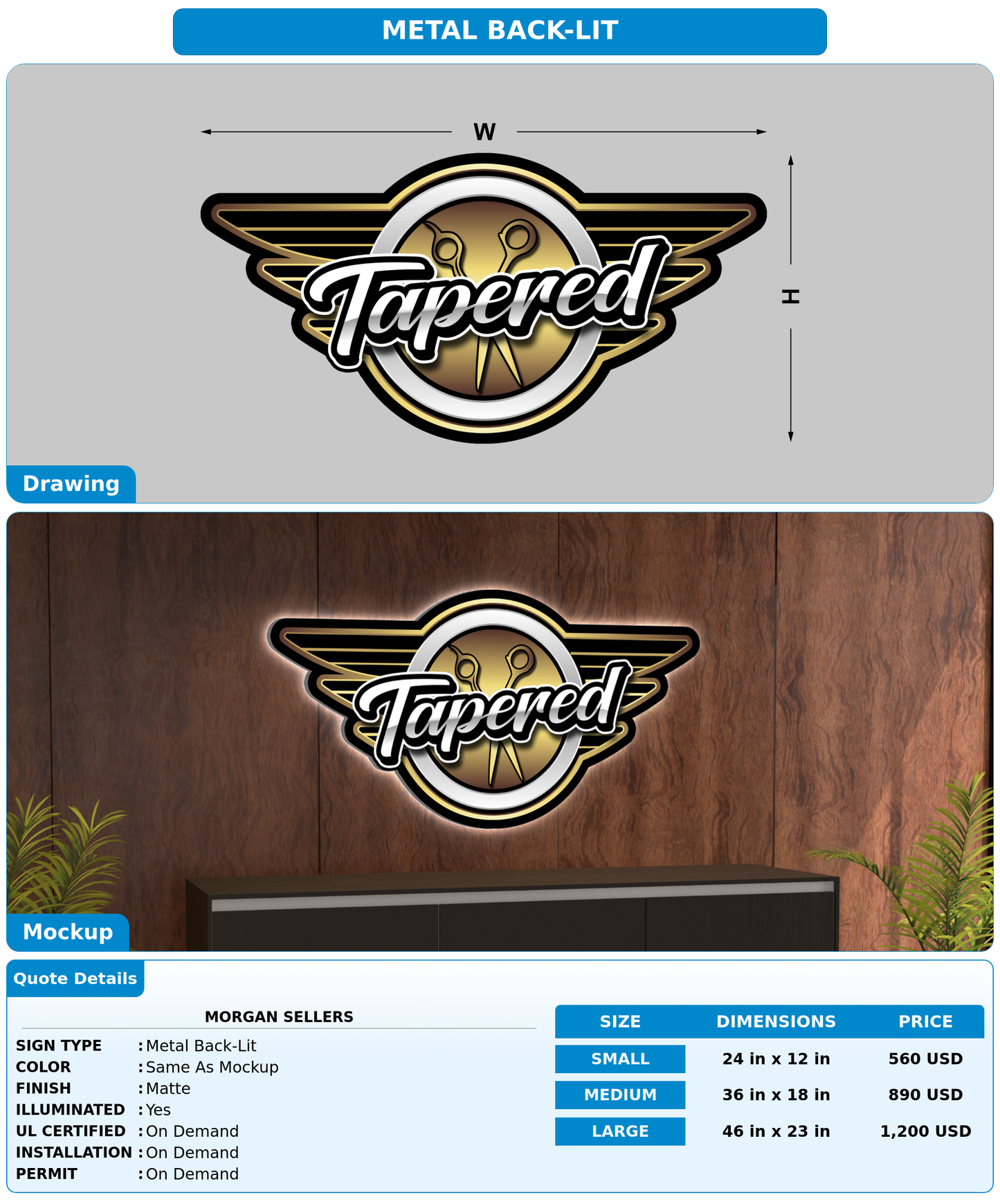 CUSTOM MOCKUP SIGN FOR Morgan Sellers