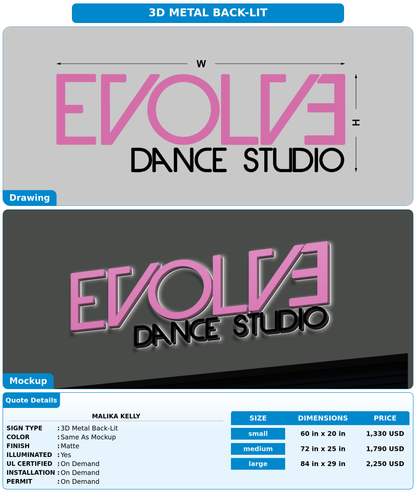 CUSTOM MOCKUP SIGN FOR Malika Kelly
