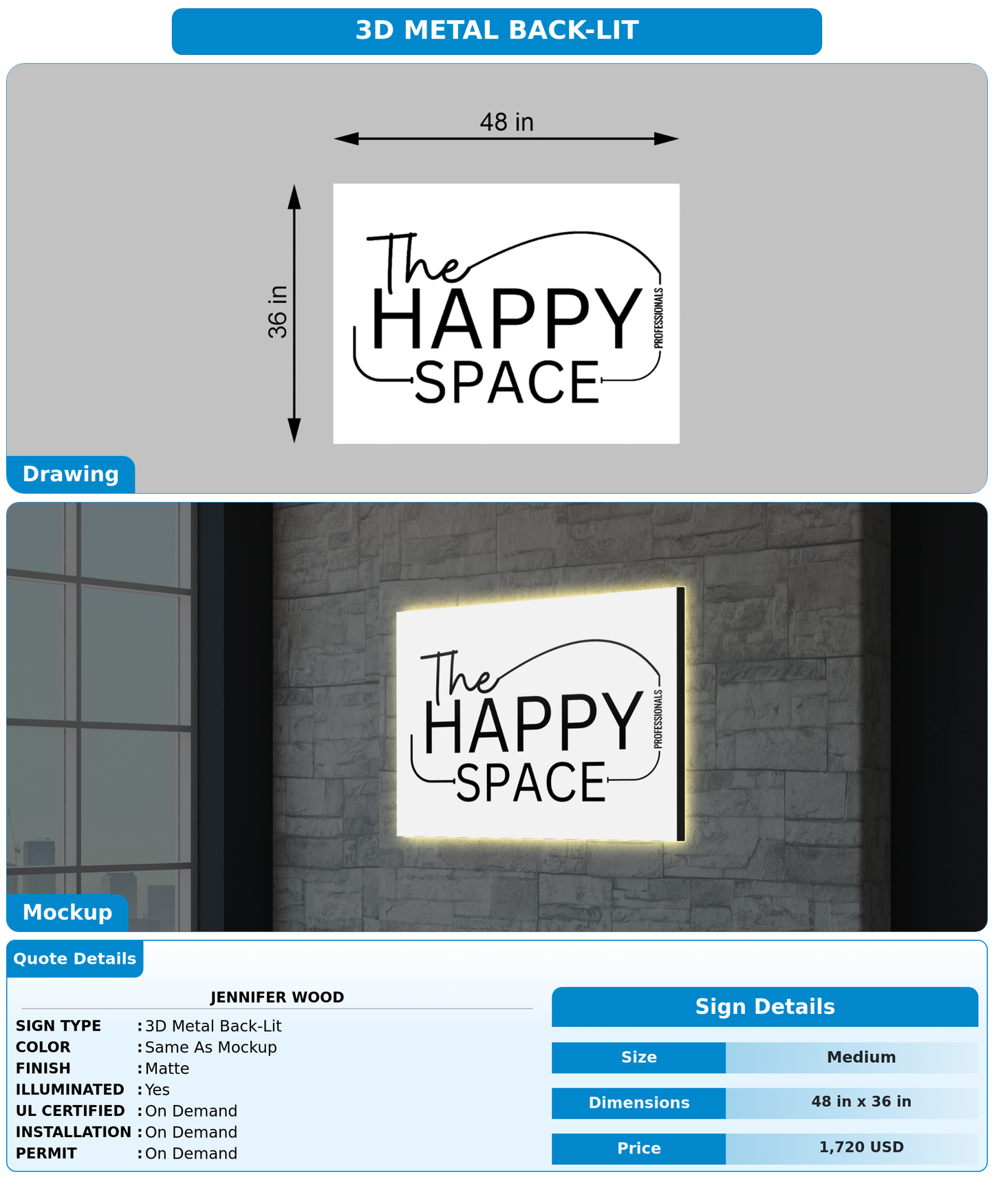 CUSTOM MOCKUP SIGN FOR Jennifer Wood