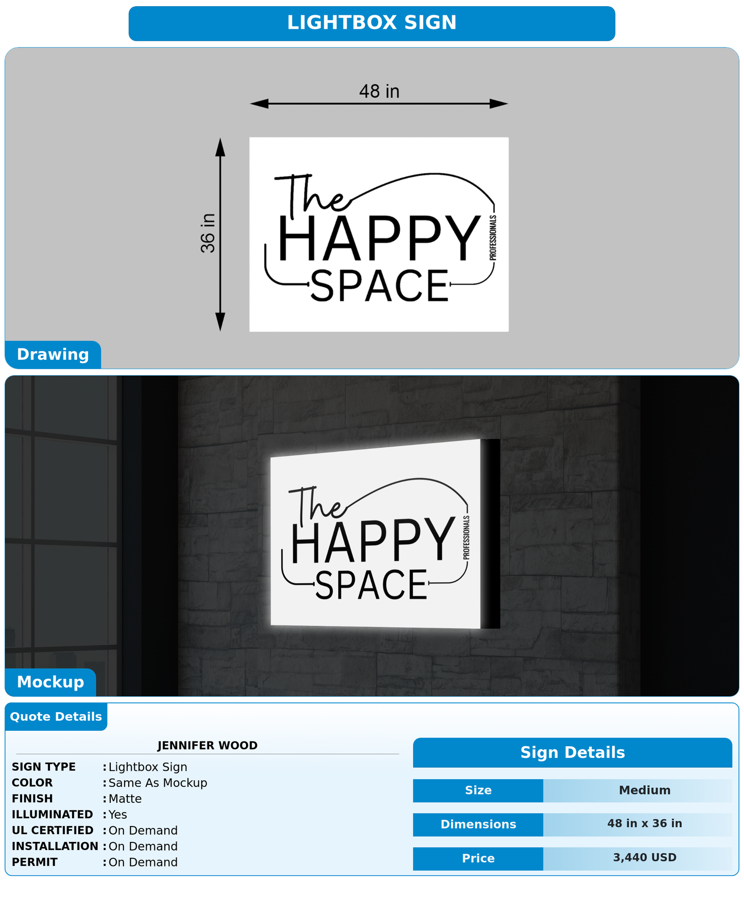 CUSTOM MOCKUP SIGN FOR Jennifer Wood
