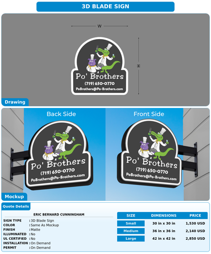 CUSTOM MOCKUP SIGN FOR Eric Bernard Cunningham