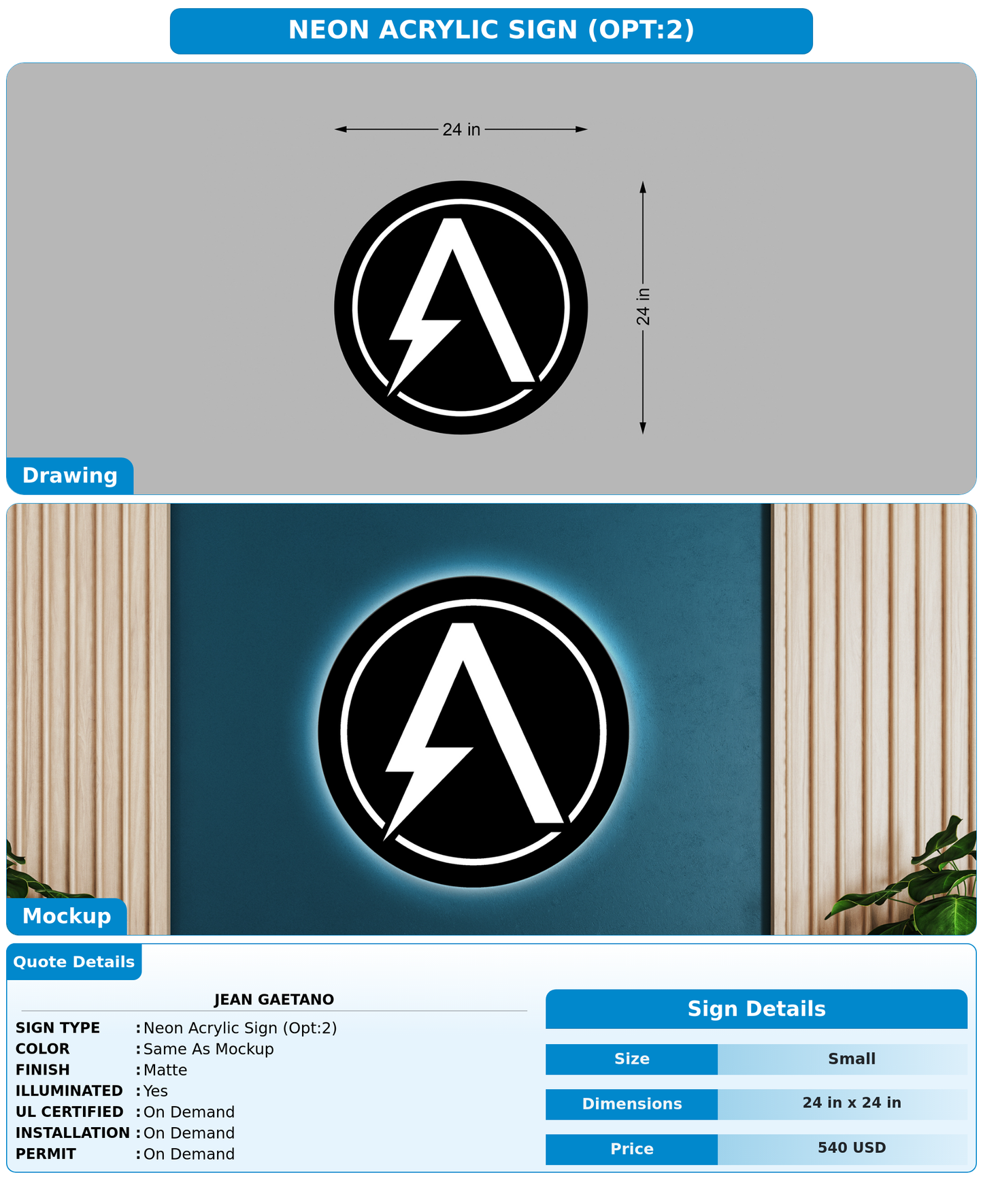 CUSTOM MOCKUP SIGN FOR Jean Gaetano