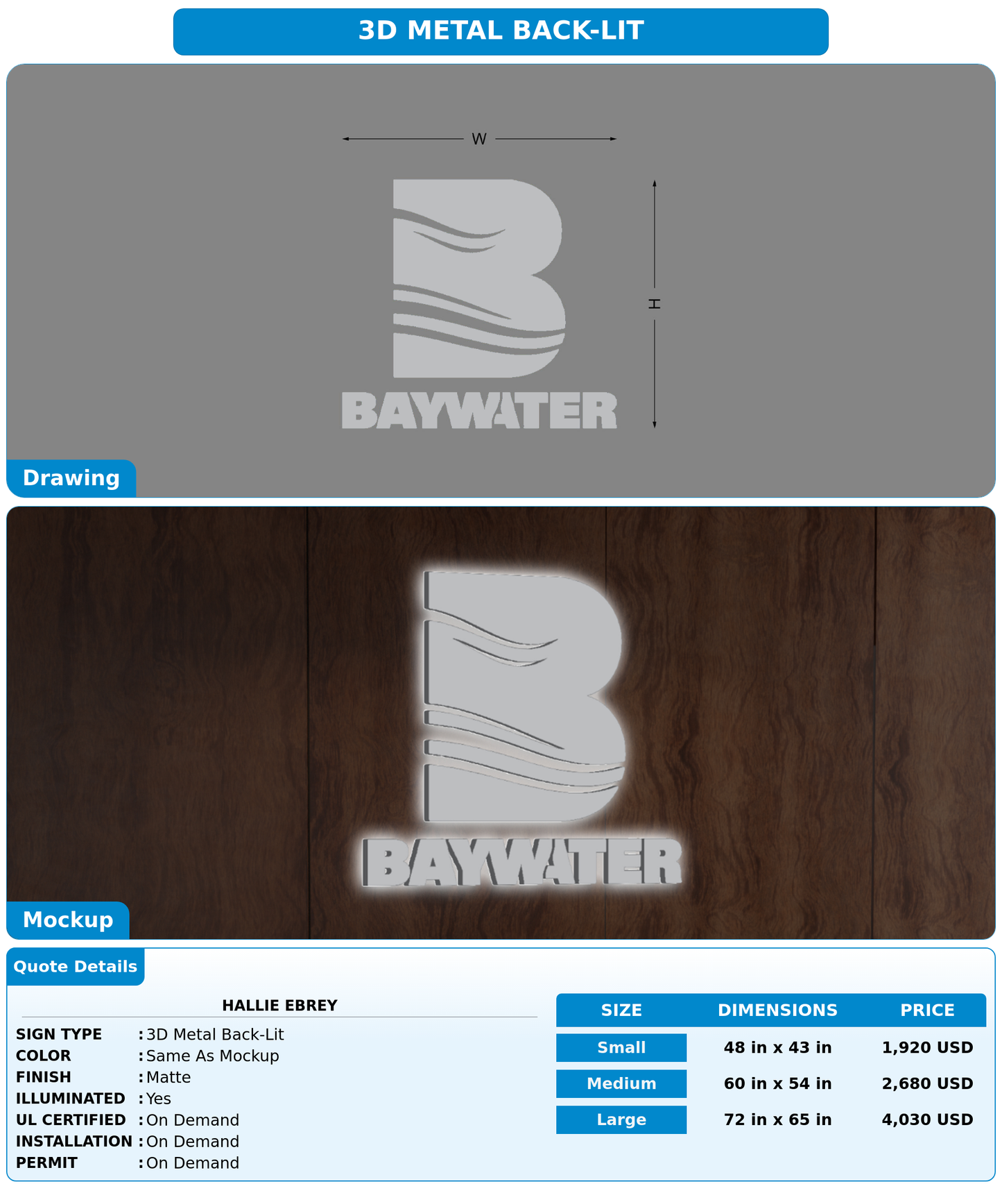 CUSTOM MOCKUP SIGN FOR Hallie Ebrey