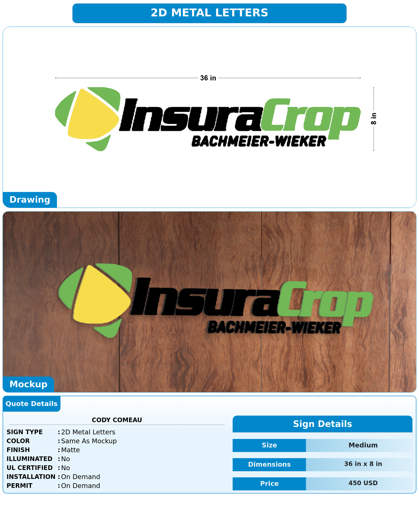 CUSTOM MOCKUP SIGN FOR Cody comeau