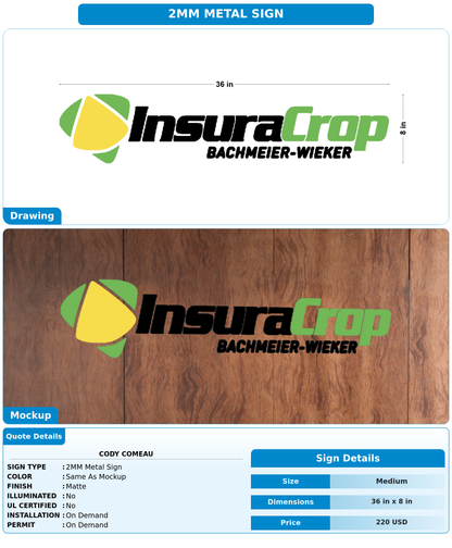 CUSTOM MOCKUP SIGN FOR Cody comeau