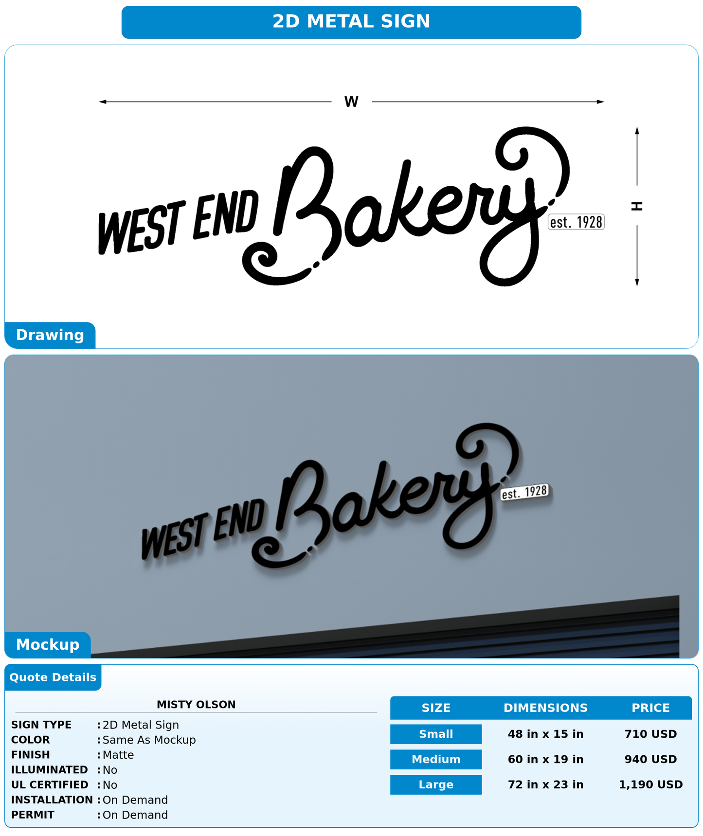 CUSTOM MOCKUP SIGN FOR Misty Olson