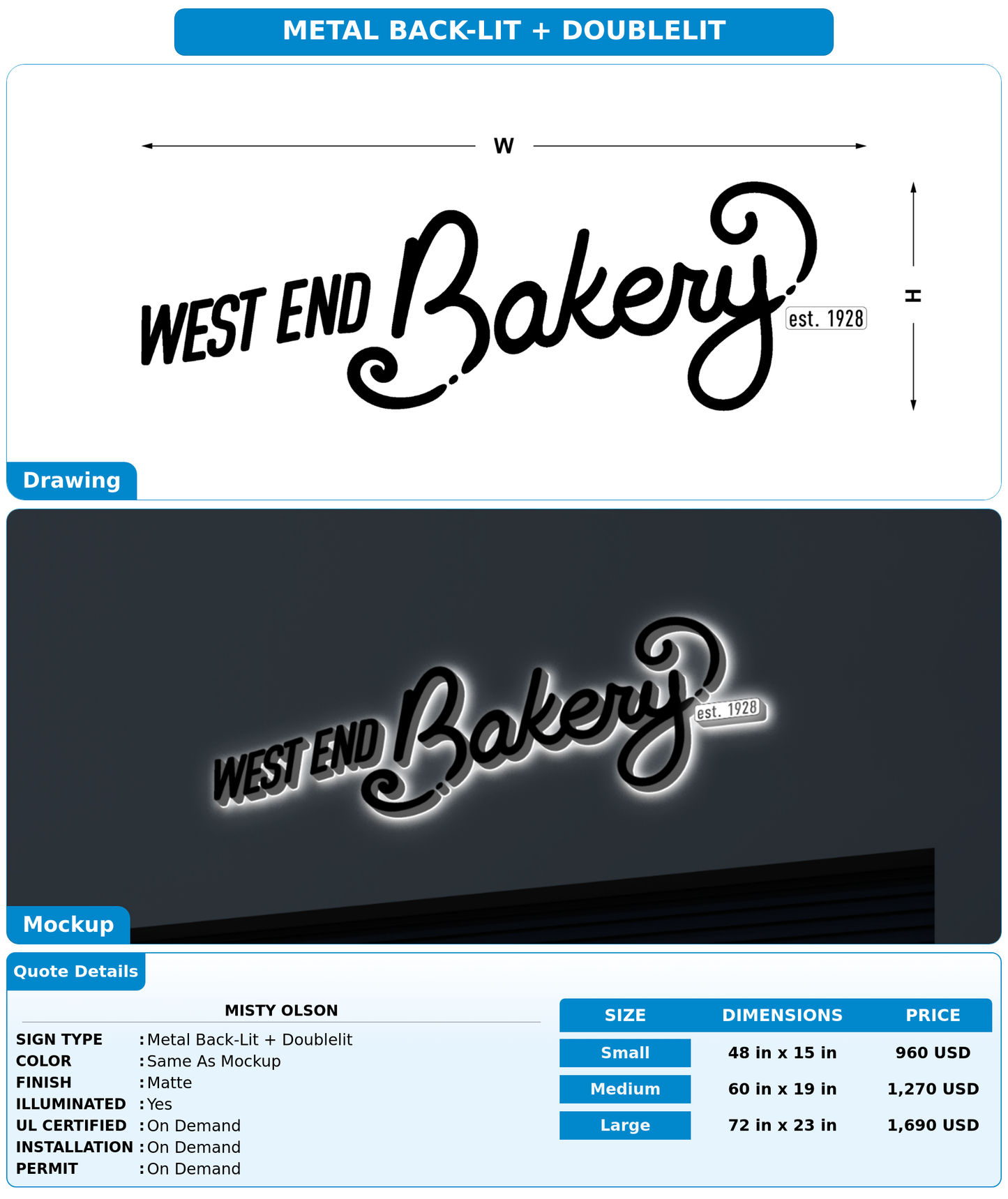 CUSTOM MOCKUP SIGN FOR Misty Olson