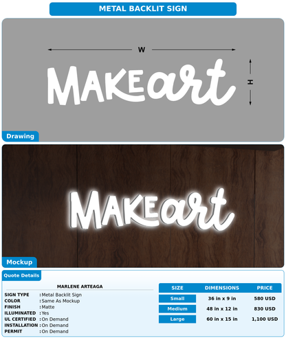 CUSTOM MOCKUP SIGN FOR Marlene Arteaga