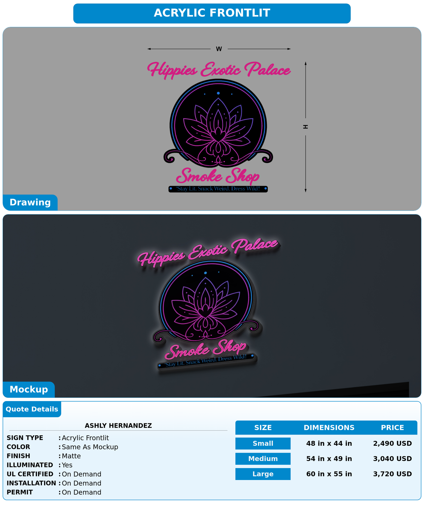 CUSTOM MOCKUP SIGN FOR Ashly Hernandez
