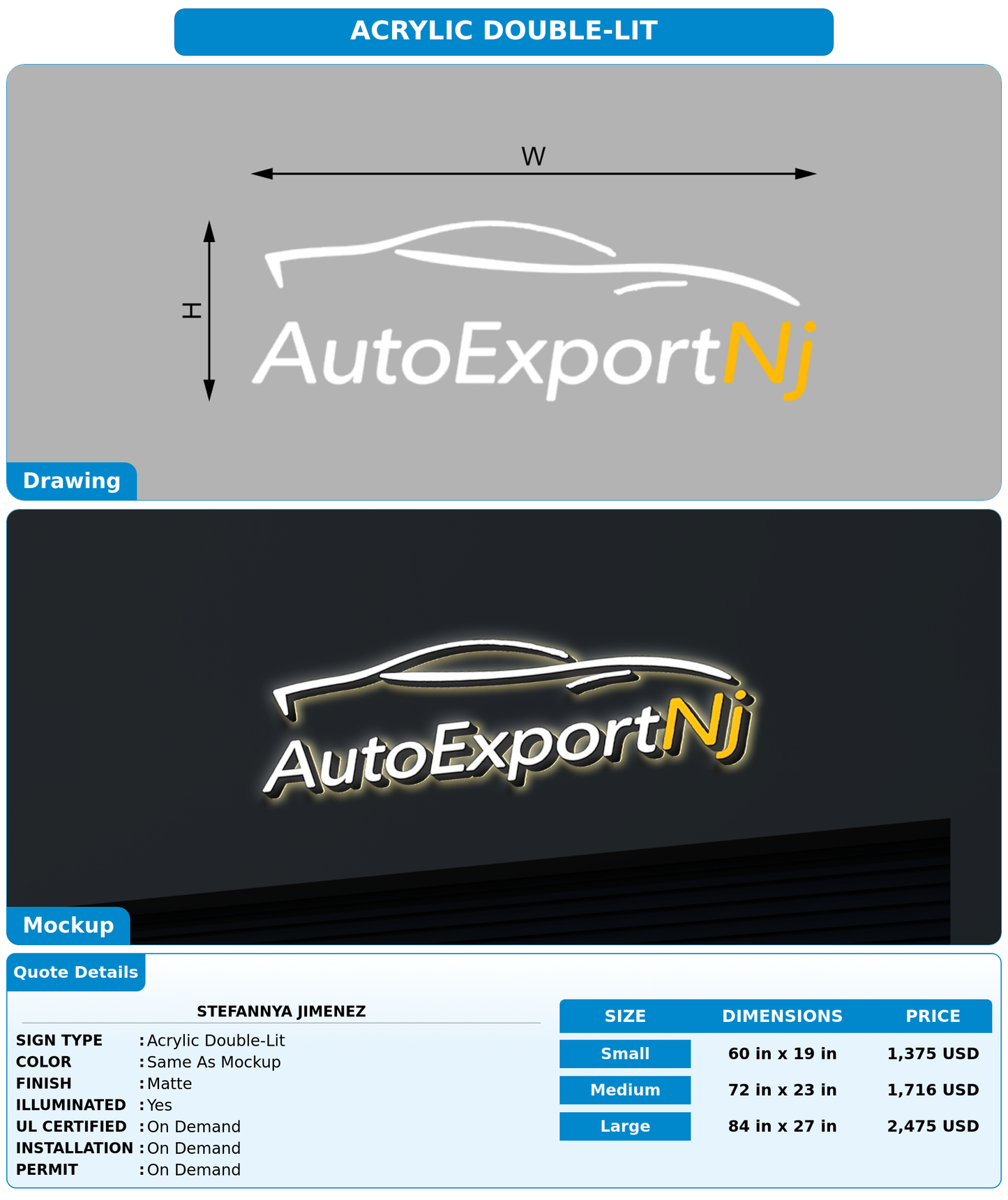 CUSTOM MOCKUP SIGN FOR Stefannya Jimenez