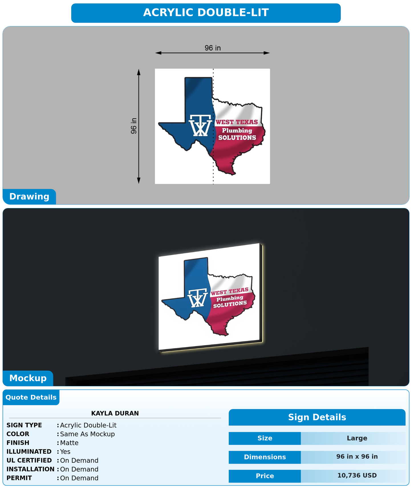 CUSTOM MOCKUP SIGN FOR Kayla Duran