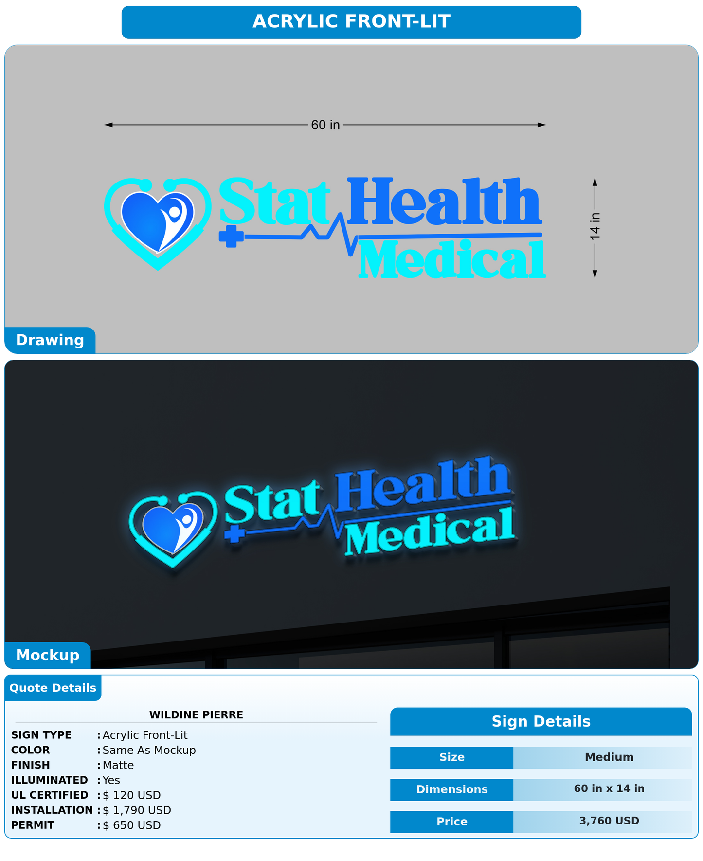 CUSTOM MOCKUP SIGN FOR Wildine  Pierre