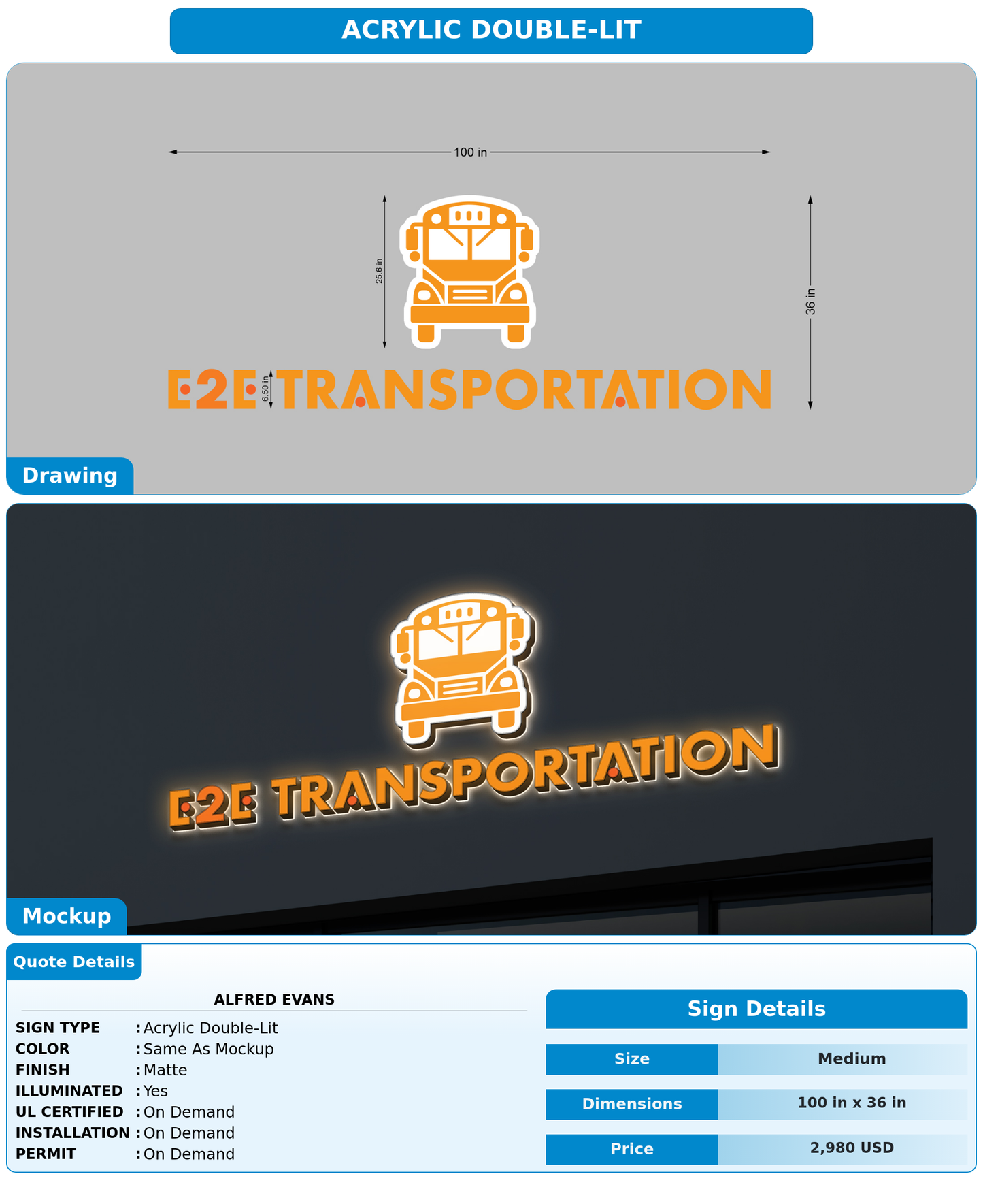CUSTOM MOCKUP SIGN FOR Alfred Evans
