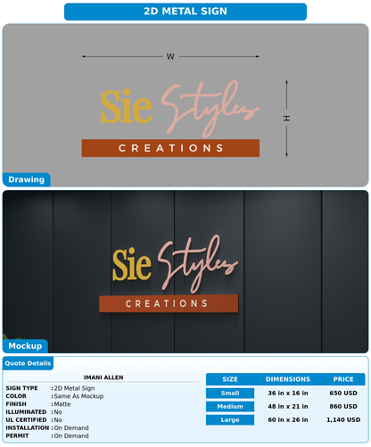 CUSTOM MOCKUP SIGN FOR Imani Allen