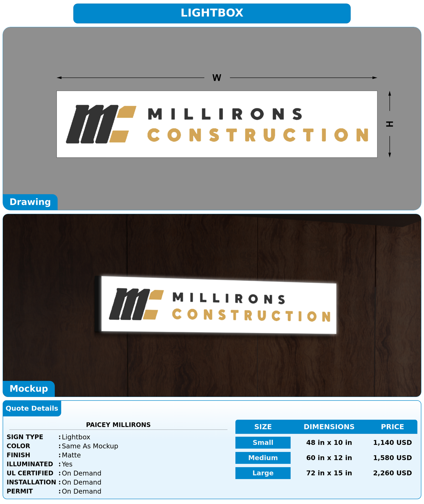 CUSTOM MOCKUP SIGN FOR paicey millirons