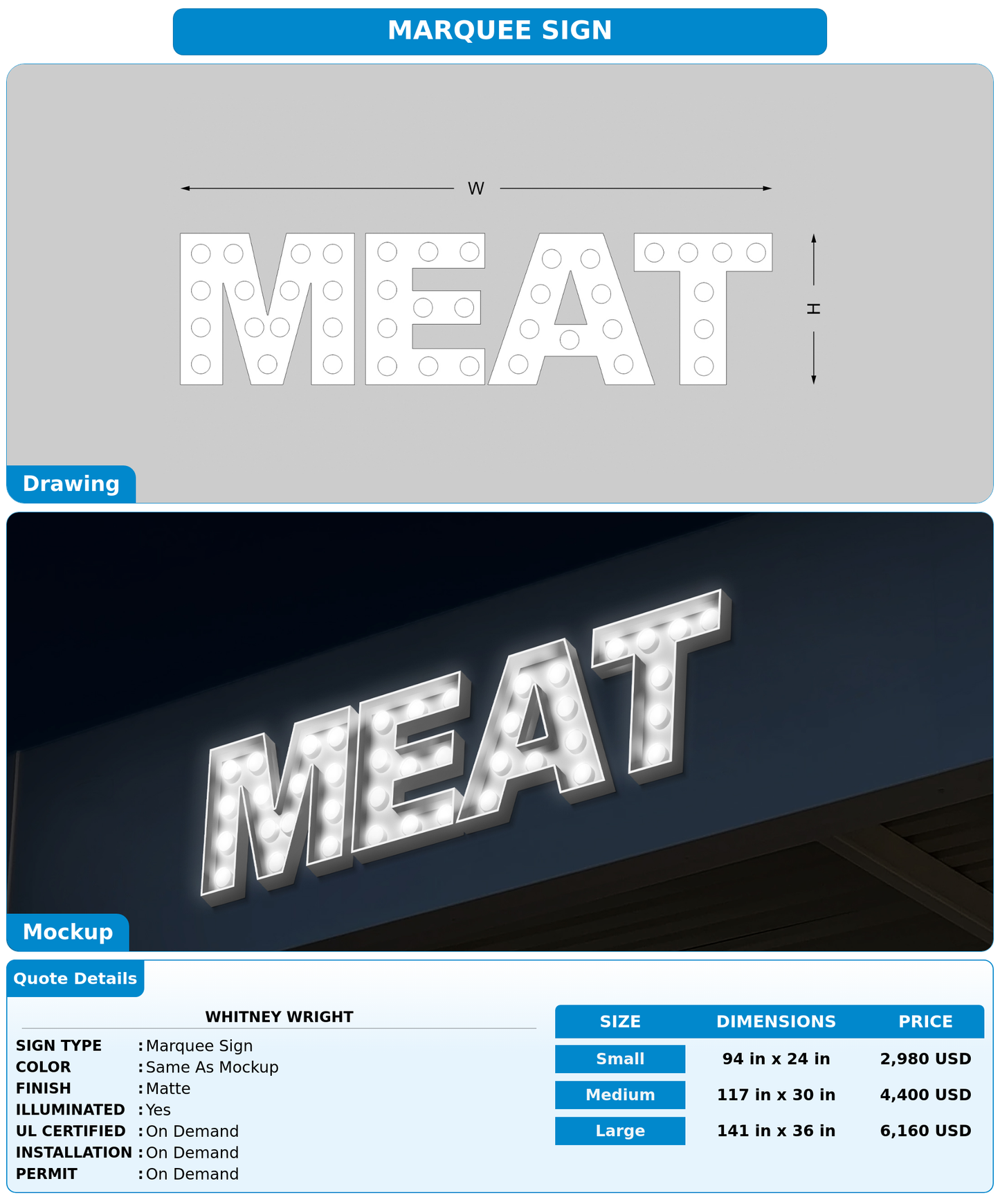 CUSTOM MOCKUP SIGN FOR Whitney Wright