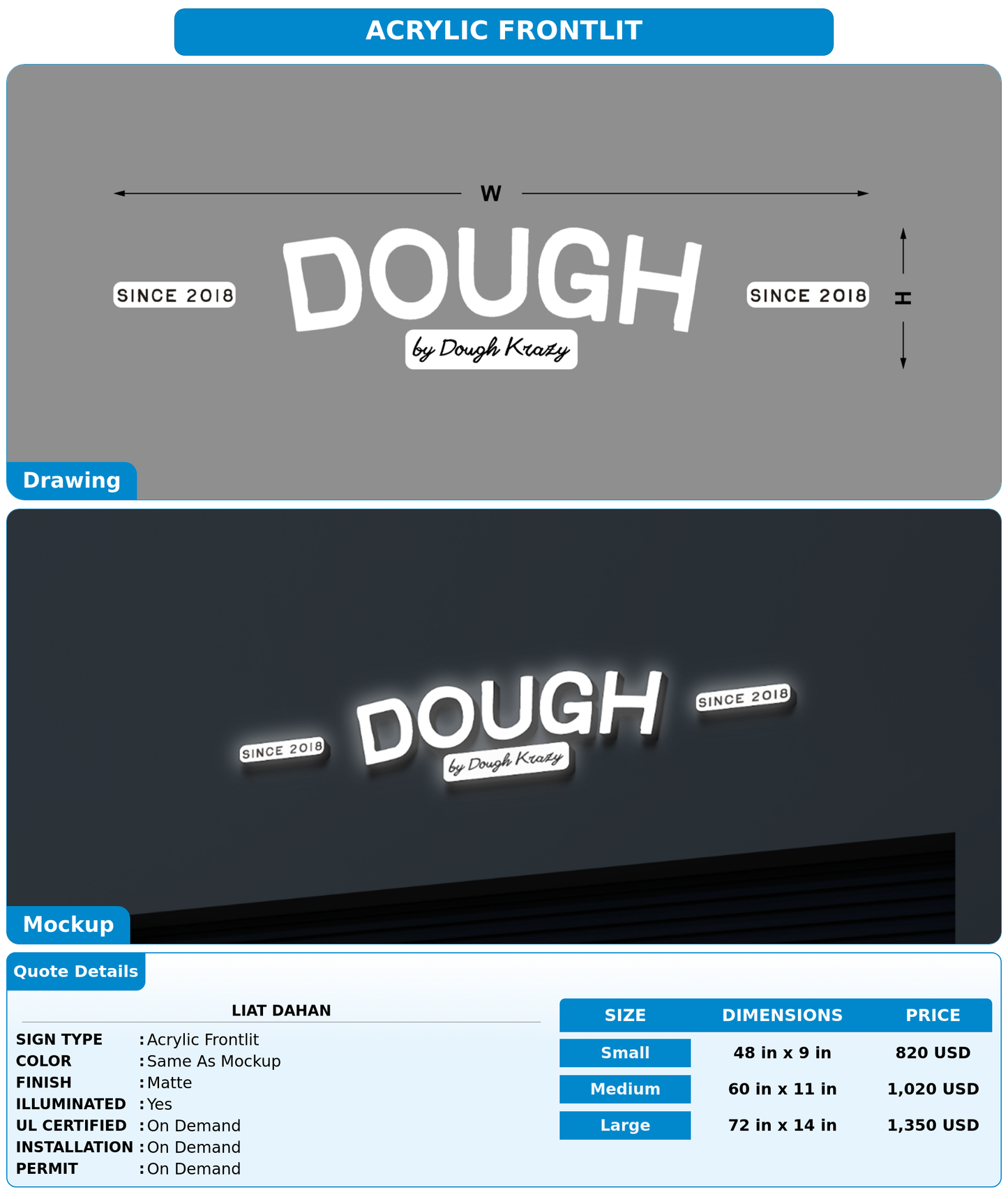 CUSTOM MOCKUP SIGN FOR Liat Dahan
