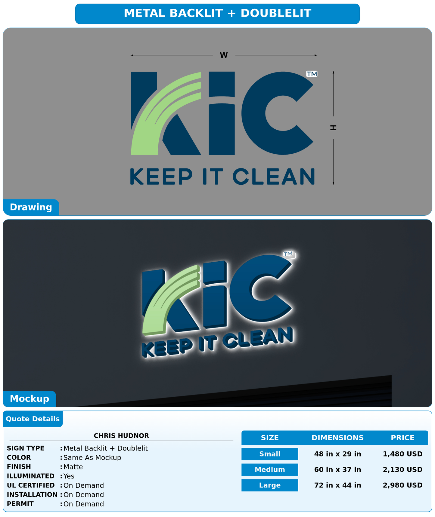 CUSTOM MOCKUP SIGN FOR Chris Hudnor