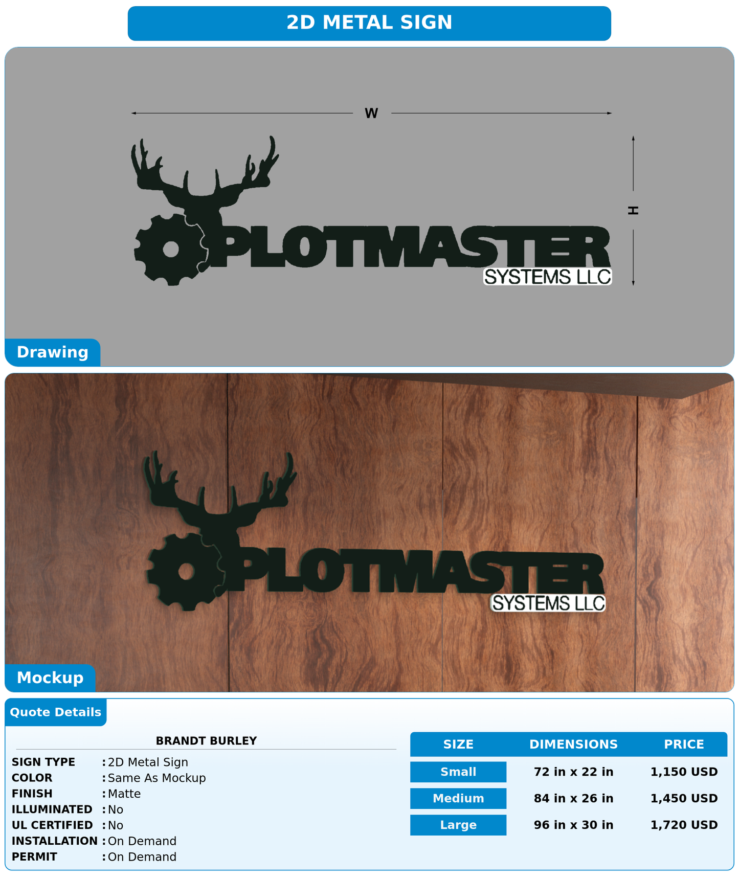 CUSTOM MOCKUP SIGN FOR Brandt Burley