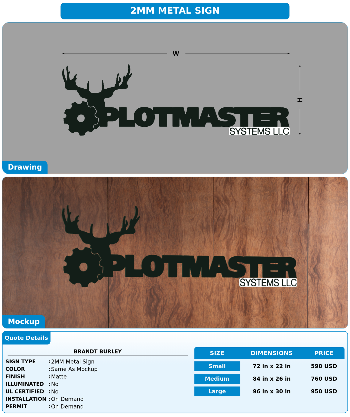 CUSTOM MOCKUP SIGN FOR Brandt Burley