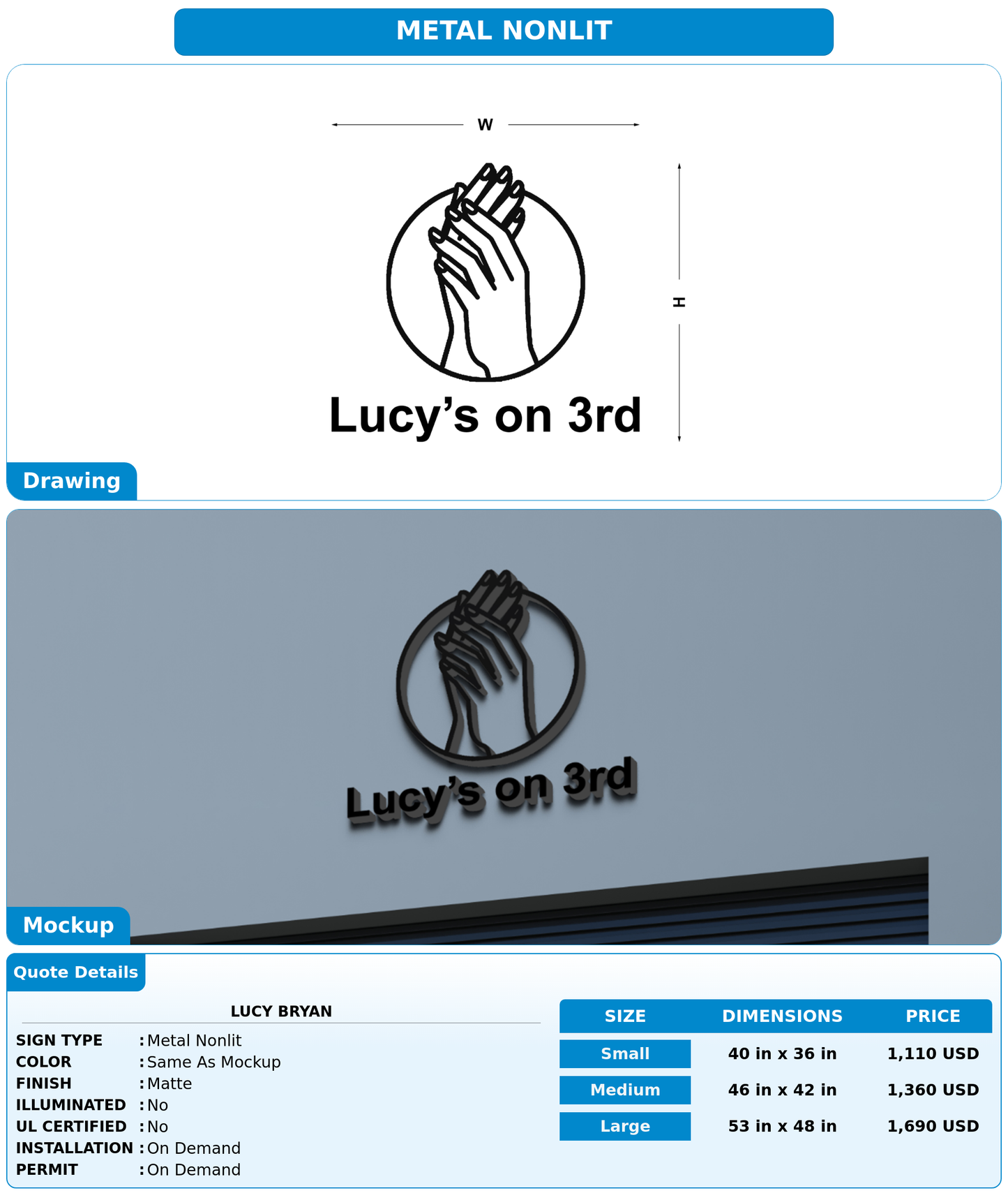 CUSTOM MOCKUP SIGN FOR Lucy Bryan