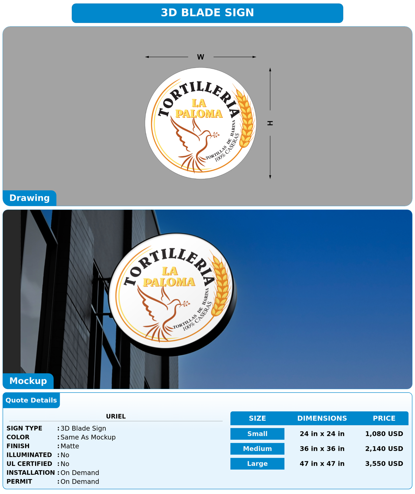 CUSTOM MOCKUP SIGN FOR Uriel